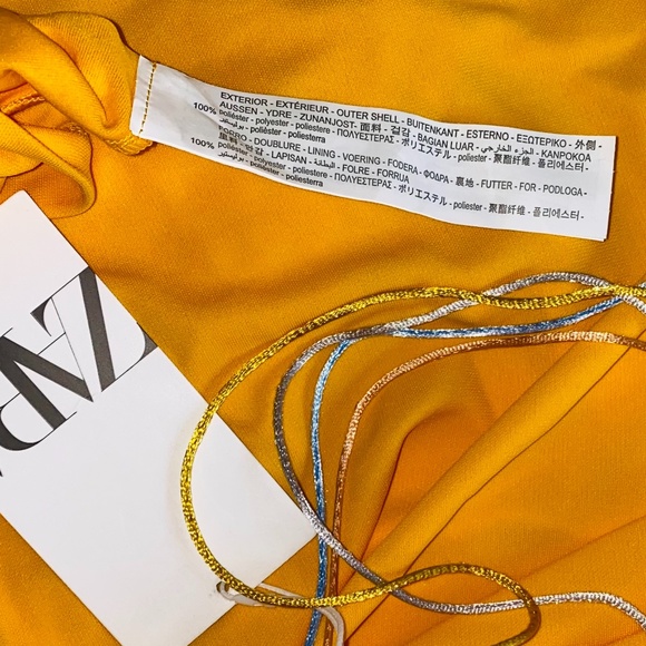 🌼 NWT Zara Colored Strap Yellow Dress 🌼 - Picture 10 of 11